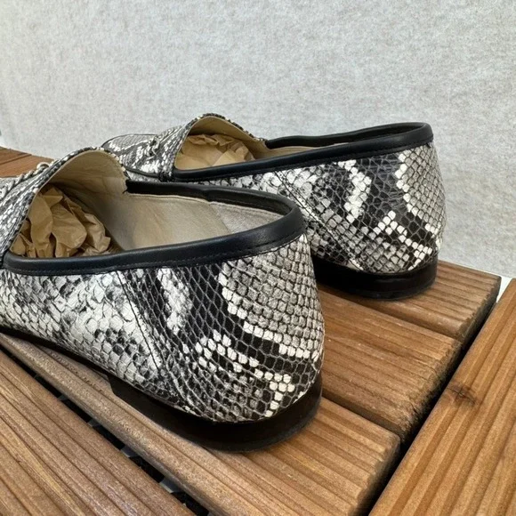 Sam Edelman Womens 10M Loafers Snake Print Chain Detail Slip On Flats Shoes - Picture 7 of 10